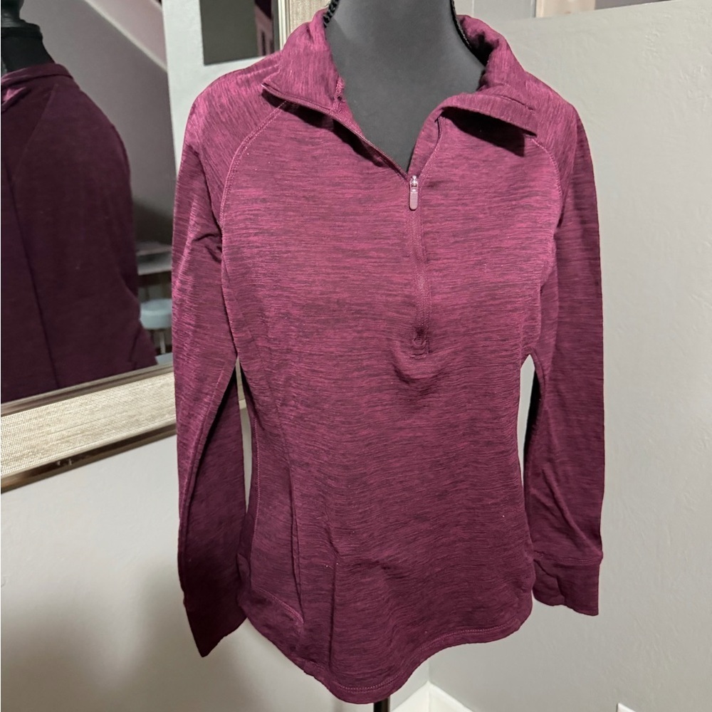Avia Purple 1/4 Zip Athletic Pullover Long Sleeve Shirt Size Medium.